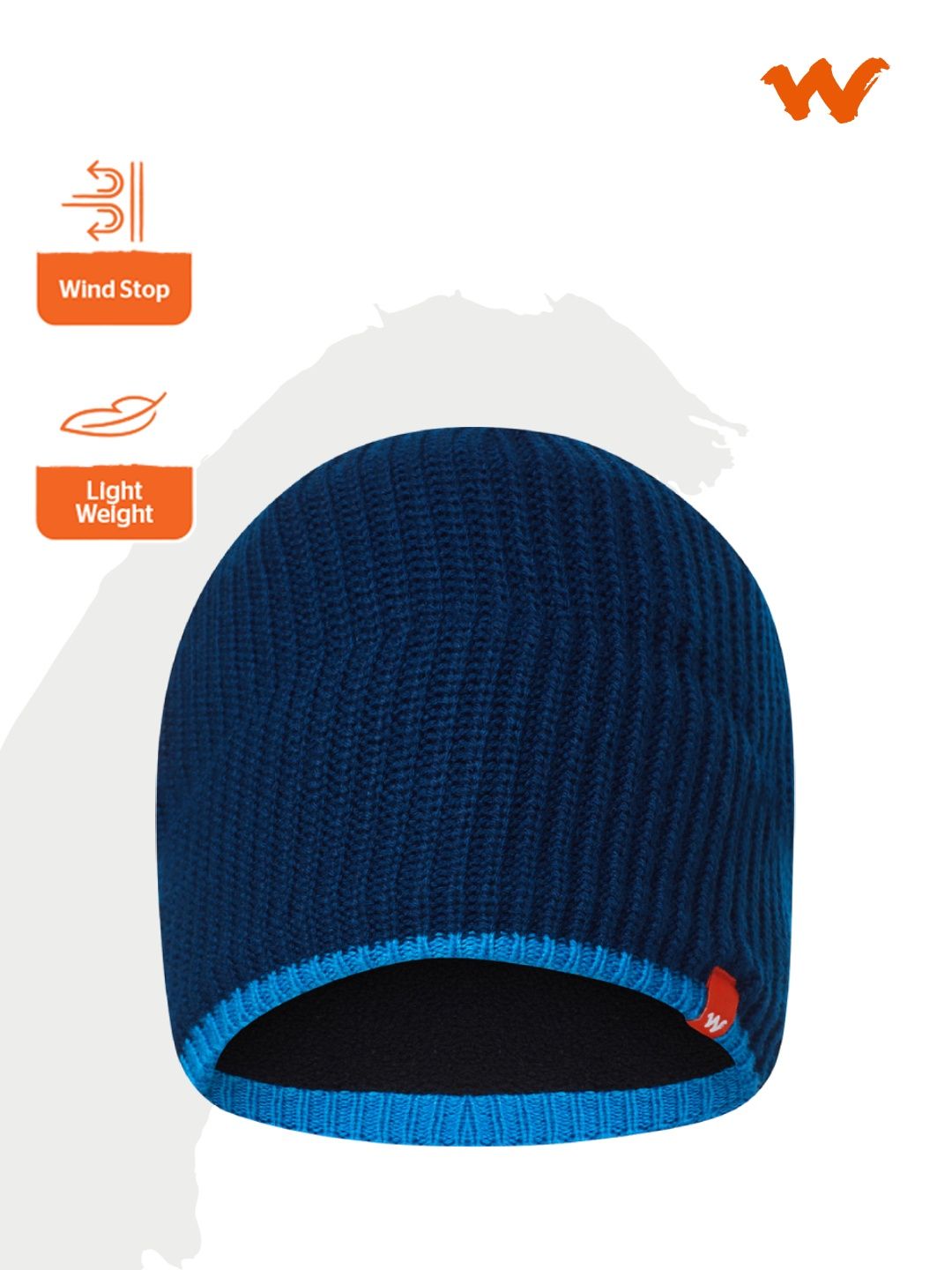 Wildcraft Unisex Solid Acrylic Skull Cap | Blue - Free Size
