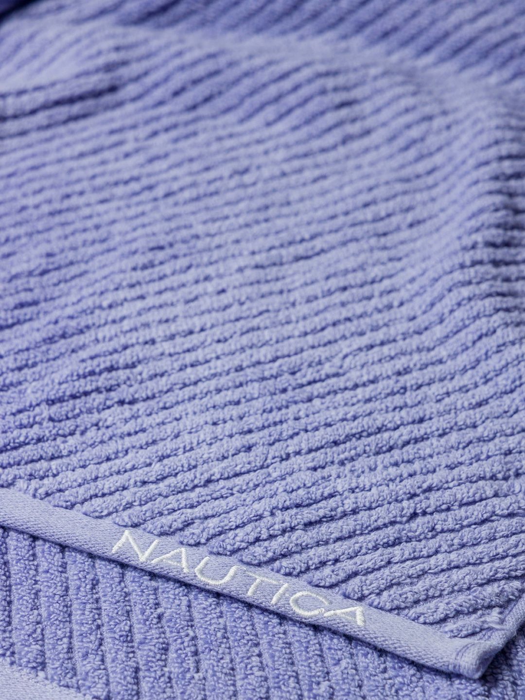 Nautica Fluffy Zero Twist 100% Cotton Towel -1pc Bath Towel | Cross View Solid-Grapemist