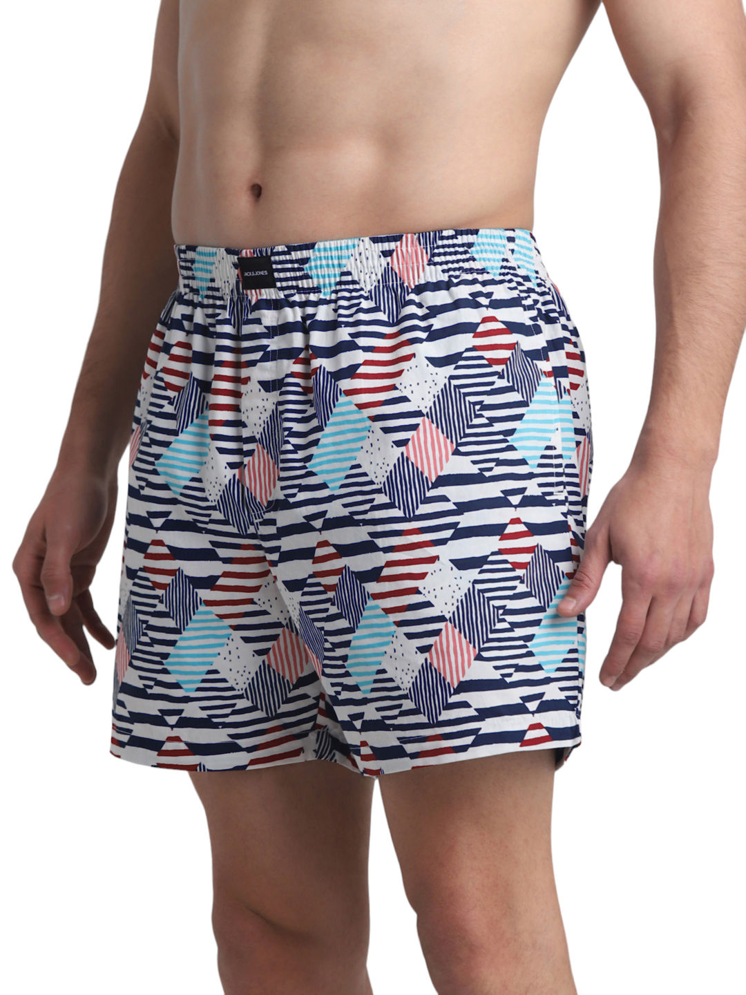 JACK & JONES Men's Argile Stripe Boxer | Cloud Dancer - XL