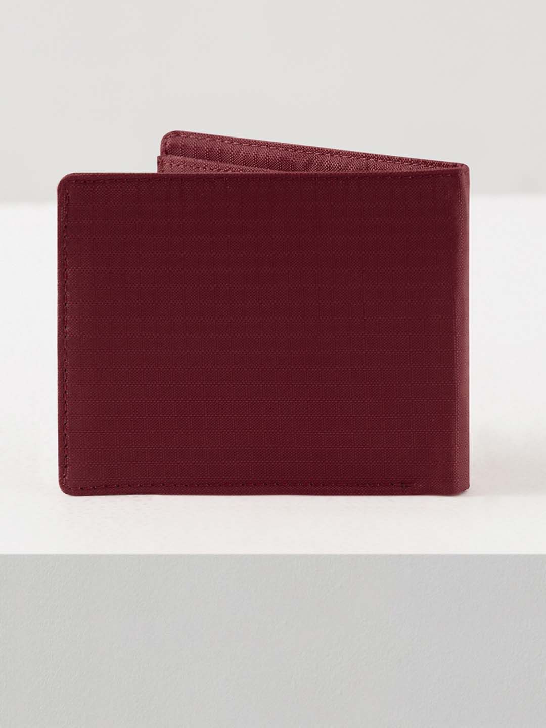 Wildcraft Unisex Solid Faux Leather Bi-Fold Wallet | Red - Free Size