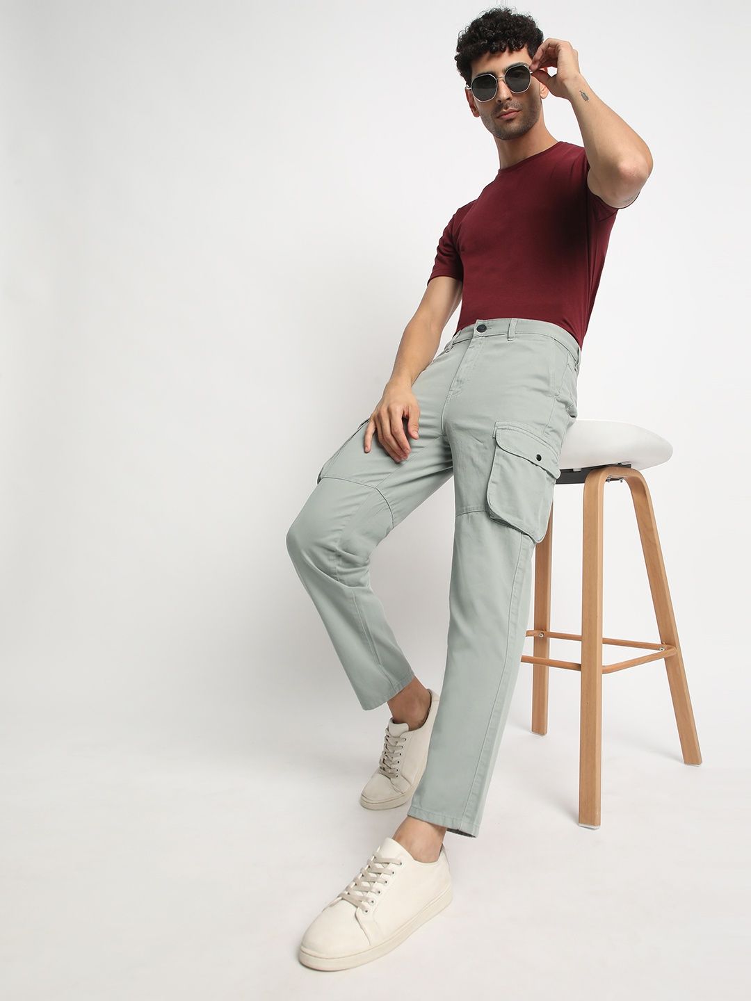 IVOC Men's Regular Cargo Trousers | Neutral Grey - 34