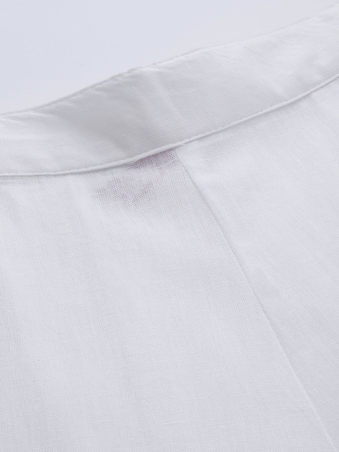 Libas Women White Cotton Solid Trousers With Both Side Pockets - Pl1404M