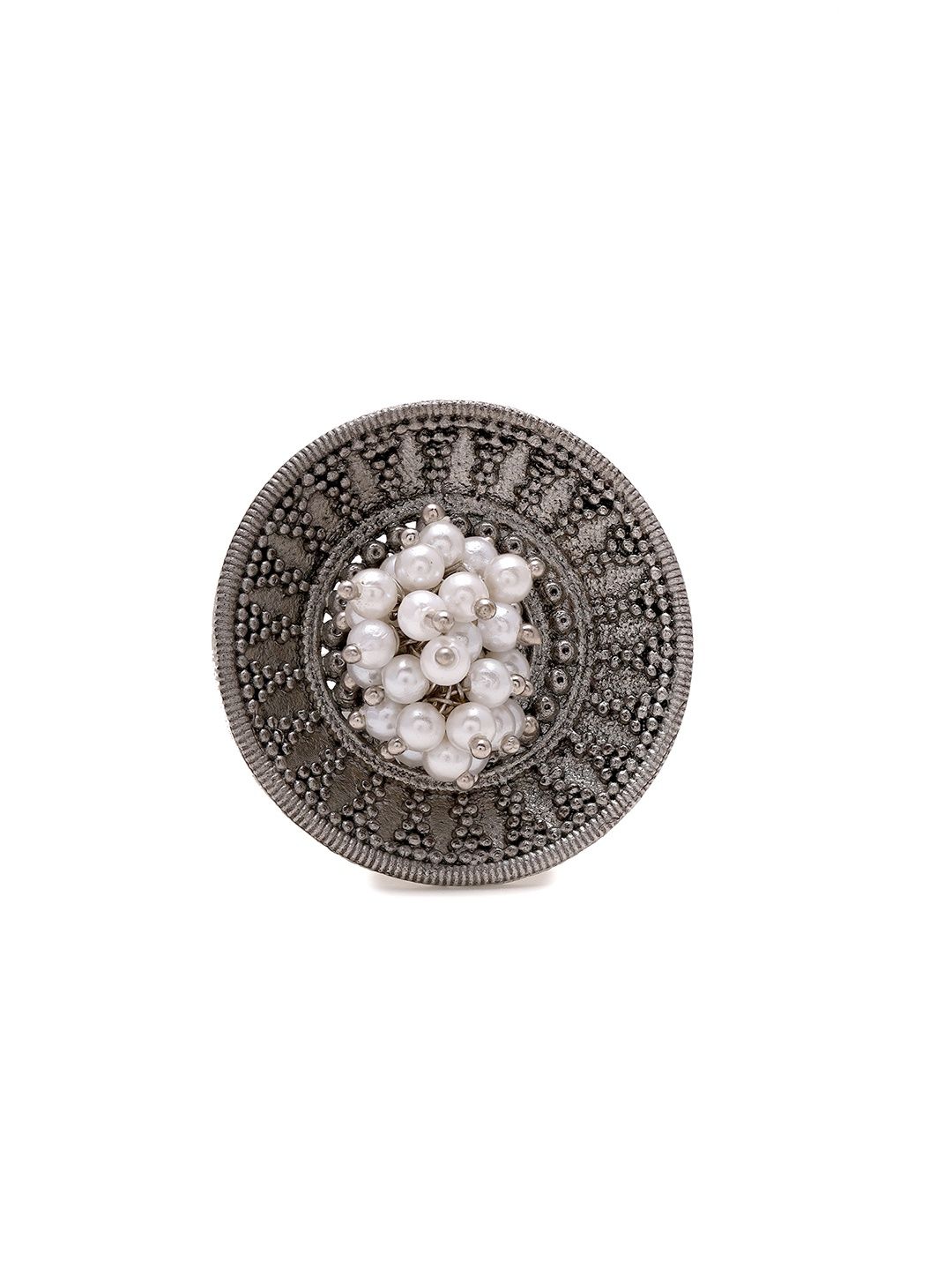 Priyaasi Silver Oxidised Ring For Women