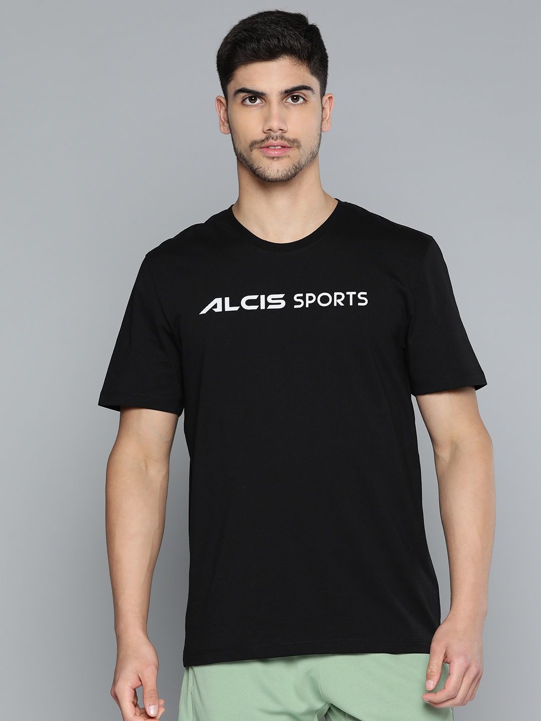 Alcis Men's Round Neck T-shirt | Black - M