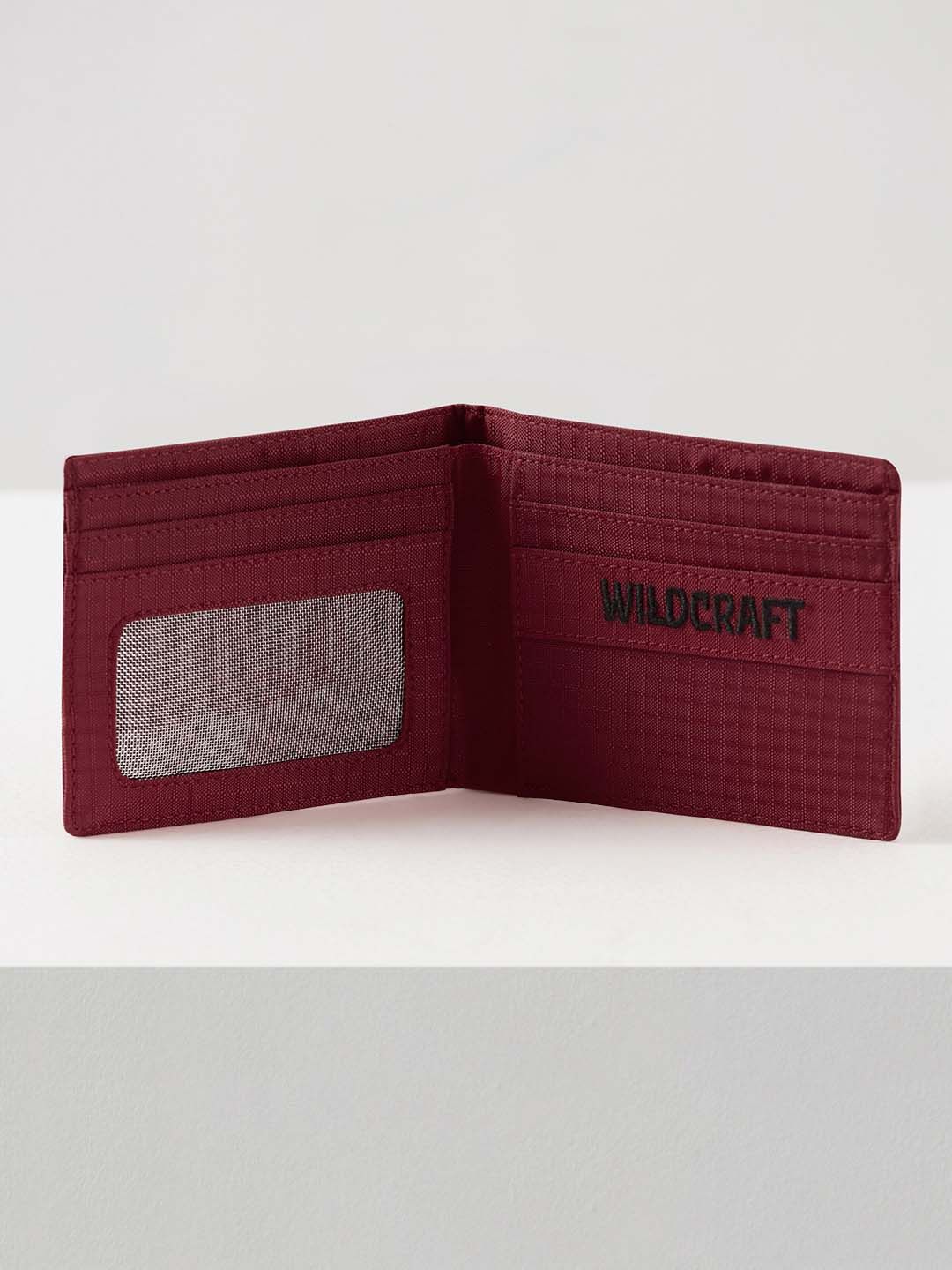 Wildcraft Unisex Solid Faux Leather Bi-Fold Wallet | Red - Free Size