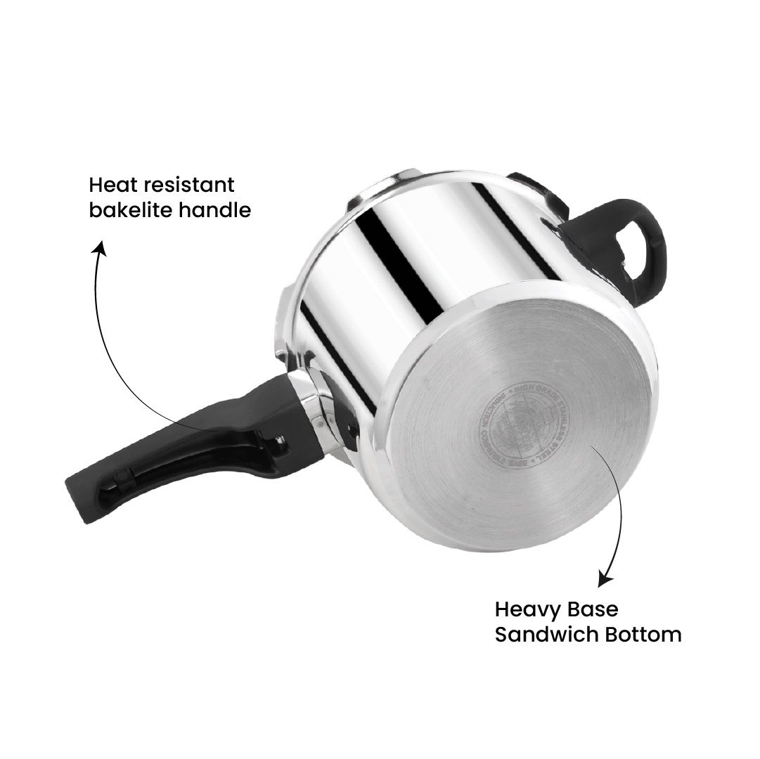 Master Nova Triply Outer Lid Pressure Cooker 3L, Gas And Induction Stove Compatible