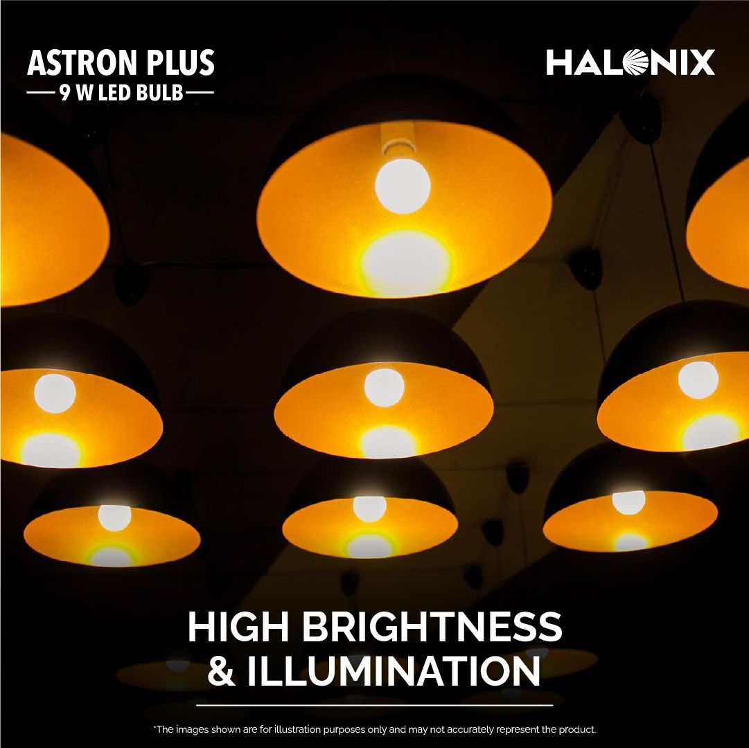 Halonix 9W Screw Type, Warm White Yellow Led Bulb | E27 Base Holder