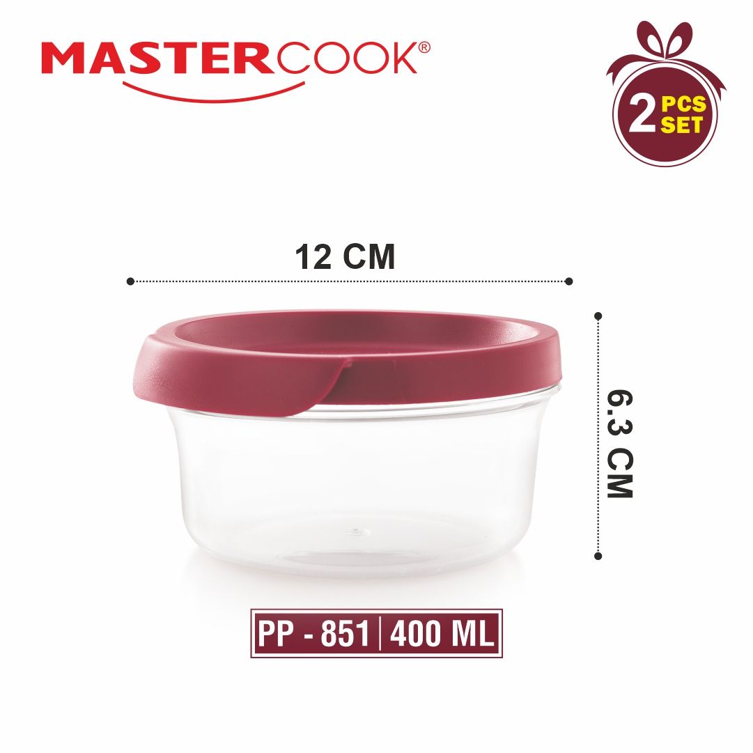 Mastercook Pp 861 Pet Moscow Round Pet Containers 2 Pcs Set 400 Ml Each