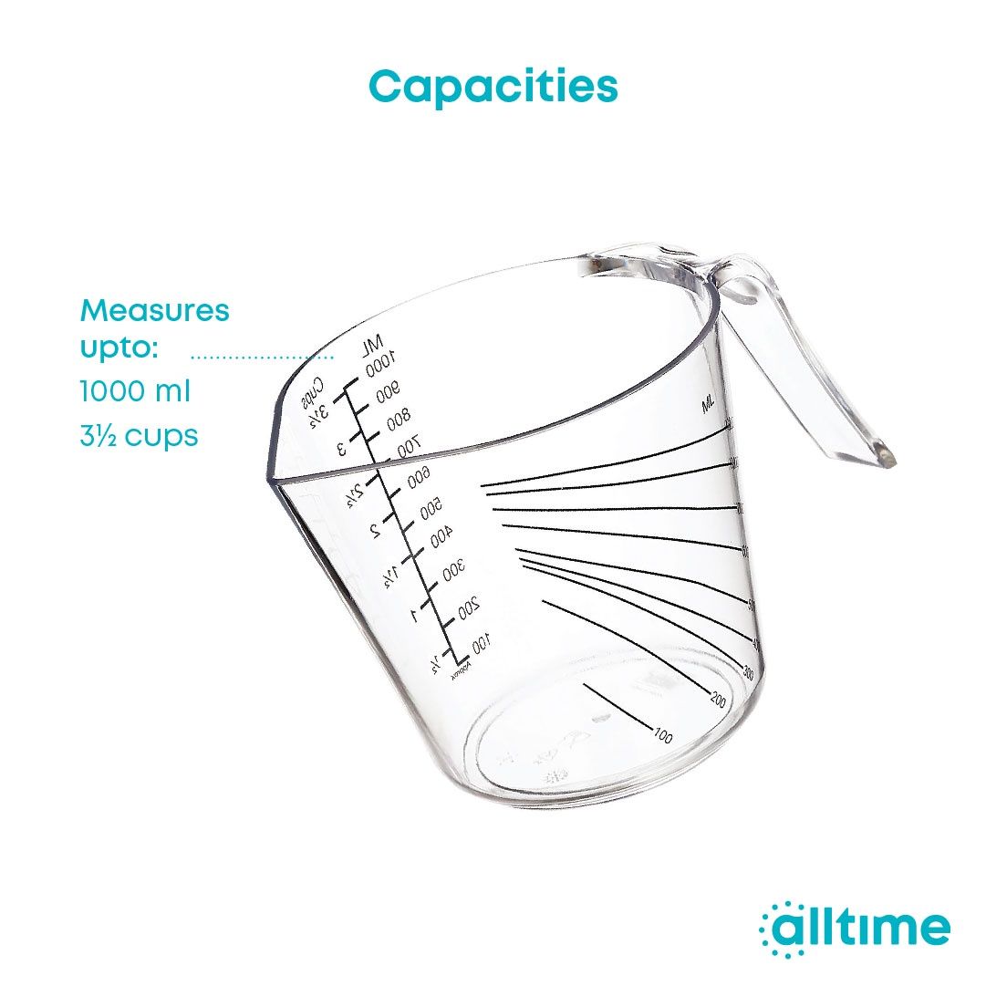 All Time Plastic Measure & Pour Jug 1000 Ml, Transparent