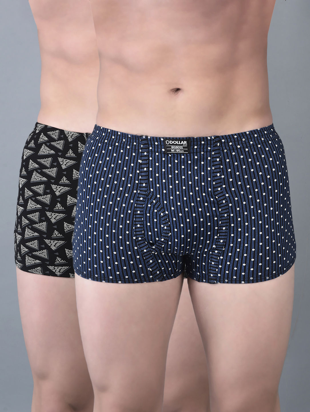 Dollar Bigboss Men's Soft Combed Cotton Printed Trunk | Pack Of 2 | Assorted - XL