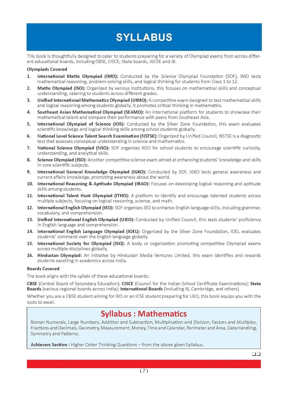 Oswaal One For All Olympiads Previous Year Solved Papers Class 4 Mathematics For 2025 Exam