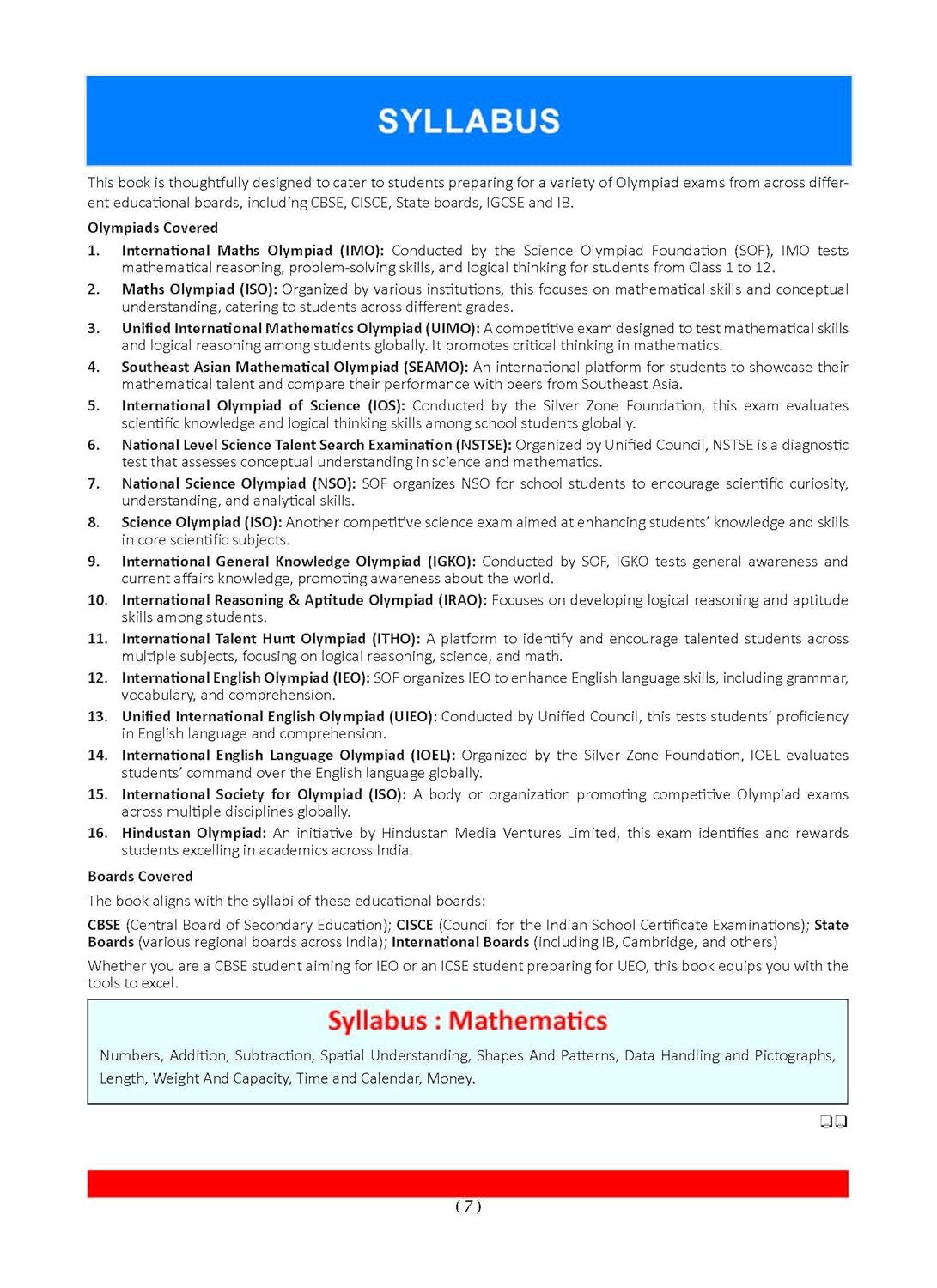 Oswaal One For All Olympiads Previous Year Solved Papers Class 1 Mathematics For 2025 Exam