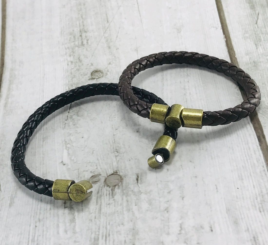 Gullak Leather Braided Band With Magnetic Lock | Pack Of 2