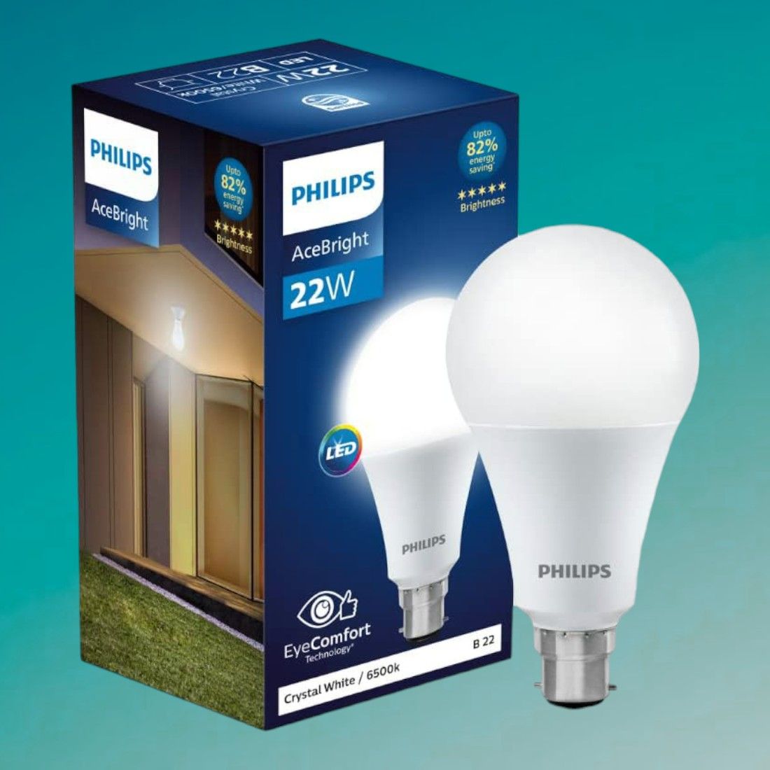 Philips LED AceBright 22W Crystal White | B22 Base Holder