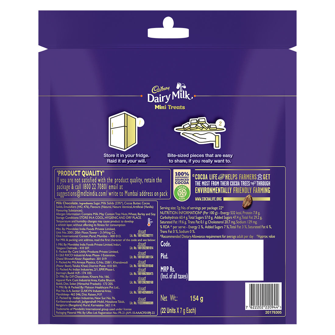Cadbury Dairy Milk Chocolate Home Treats 119 g Combo