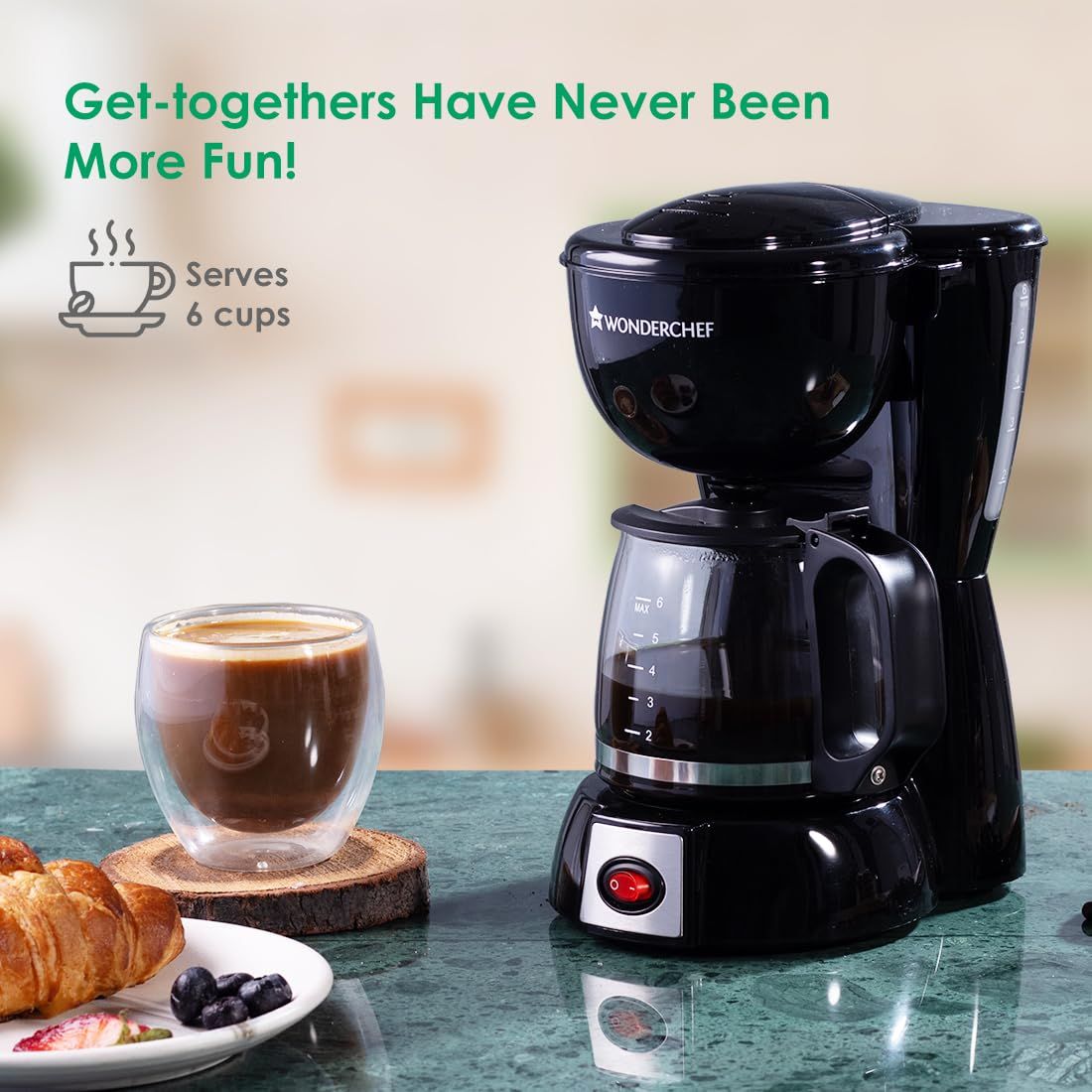 Wonderchef Onyx Brew Coffee Maker - Black