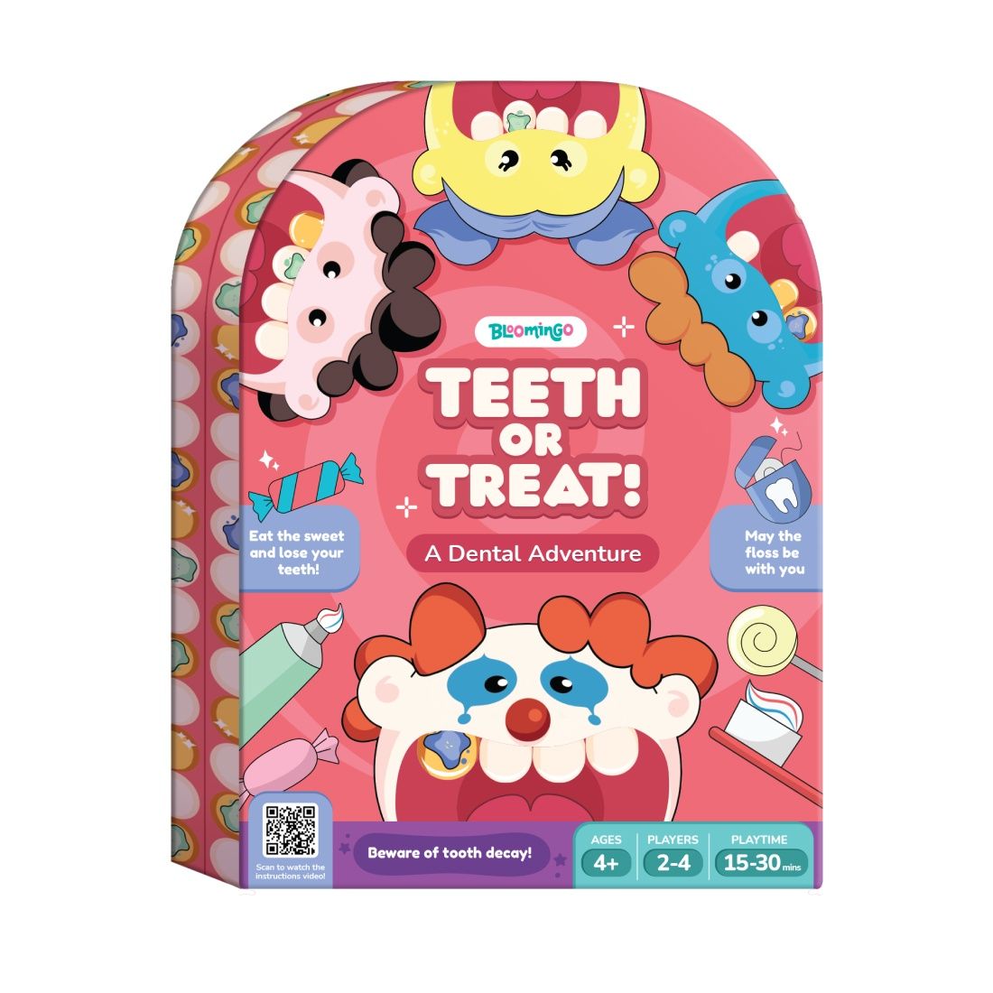 Bloomingo Board Game - Teeth Or Treat | Strategy Game For All Ages | Travel Game For All Ages