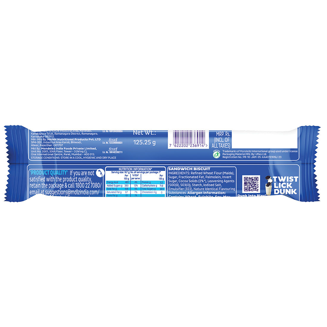 Cadbury Oreo Vanilla Flavour Creme Sandwich Biscuit Mega Family Pack