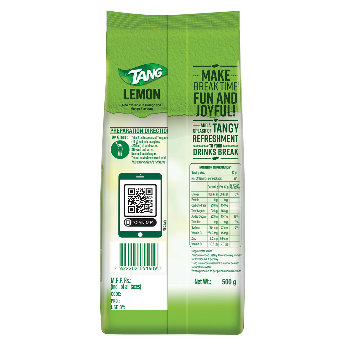 Mccain French Fries(420gms) & Tang Lemon Instant Drink Mix(500gms) Combo
