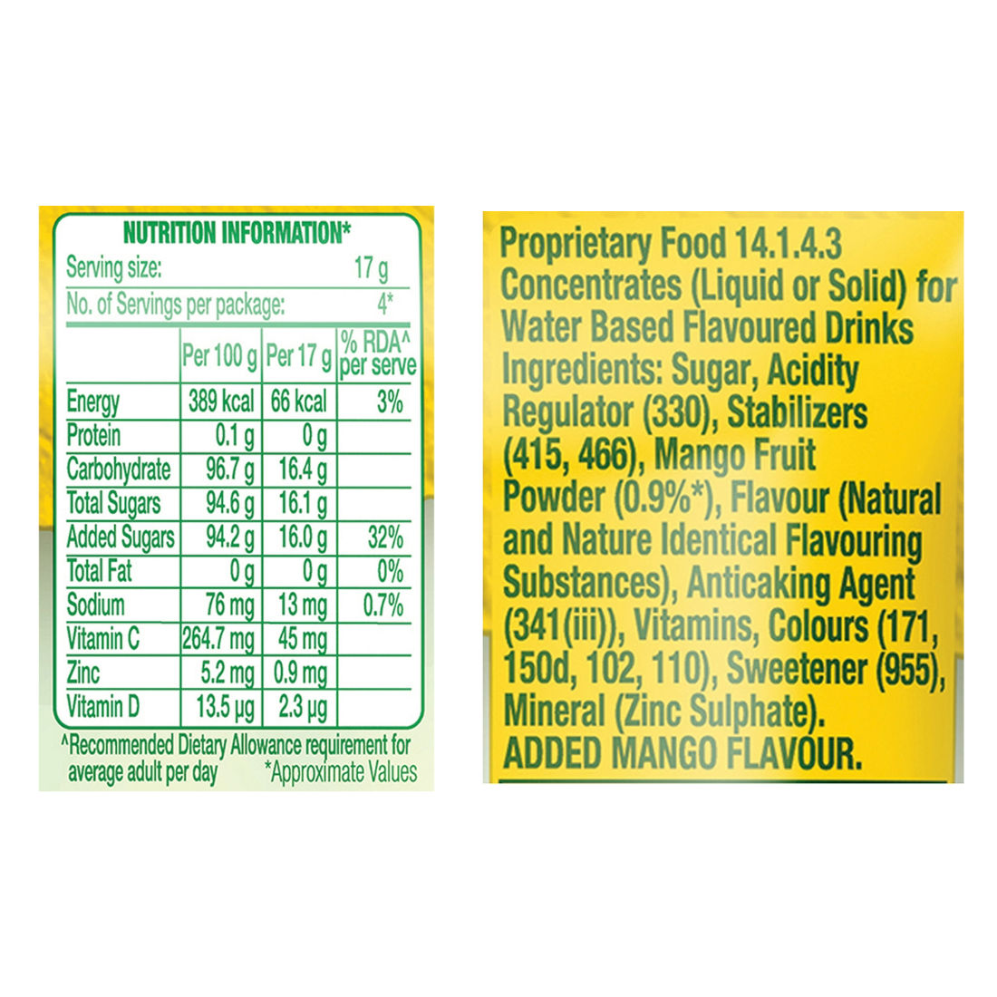 Tang Mango Instant Drink Mix 75 g Combo