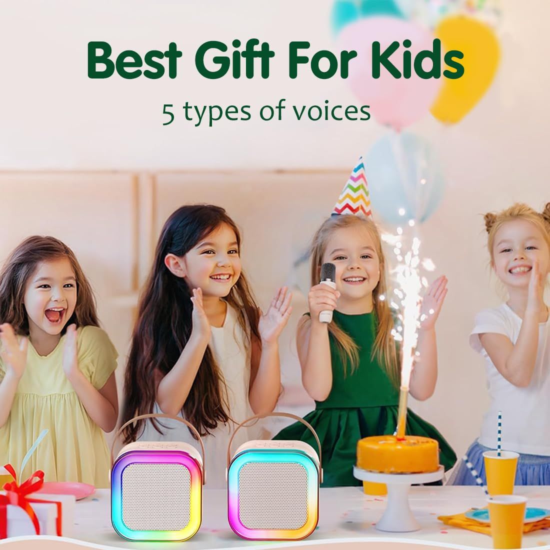 Wembley Mini Portable Bluetooth Karaoke Speaker With Wireless Microphone And Dynamic Lights