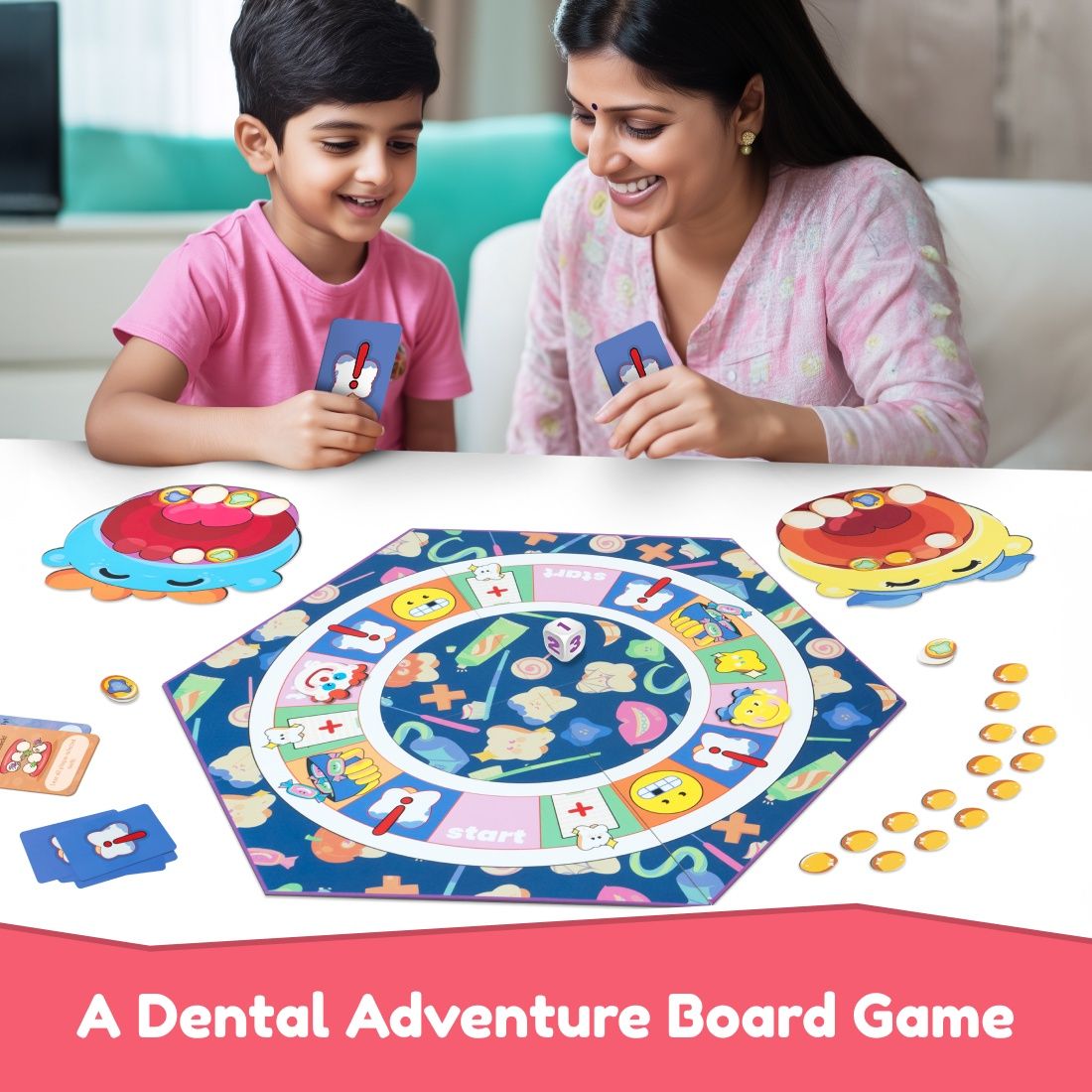 Bloomingo Board Game - Teeth Or Treat | Strategy Game For All Ages | Travel Game For All Ages