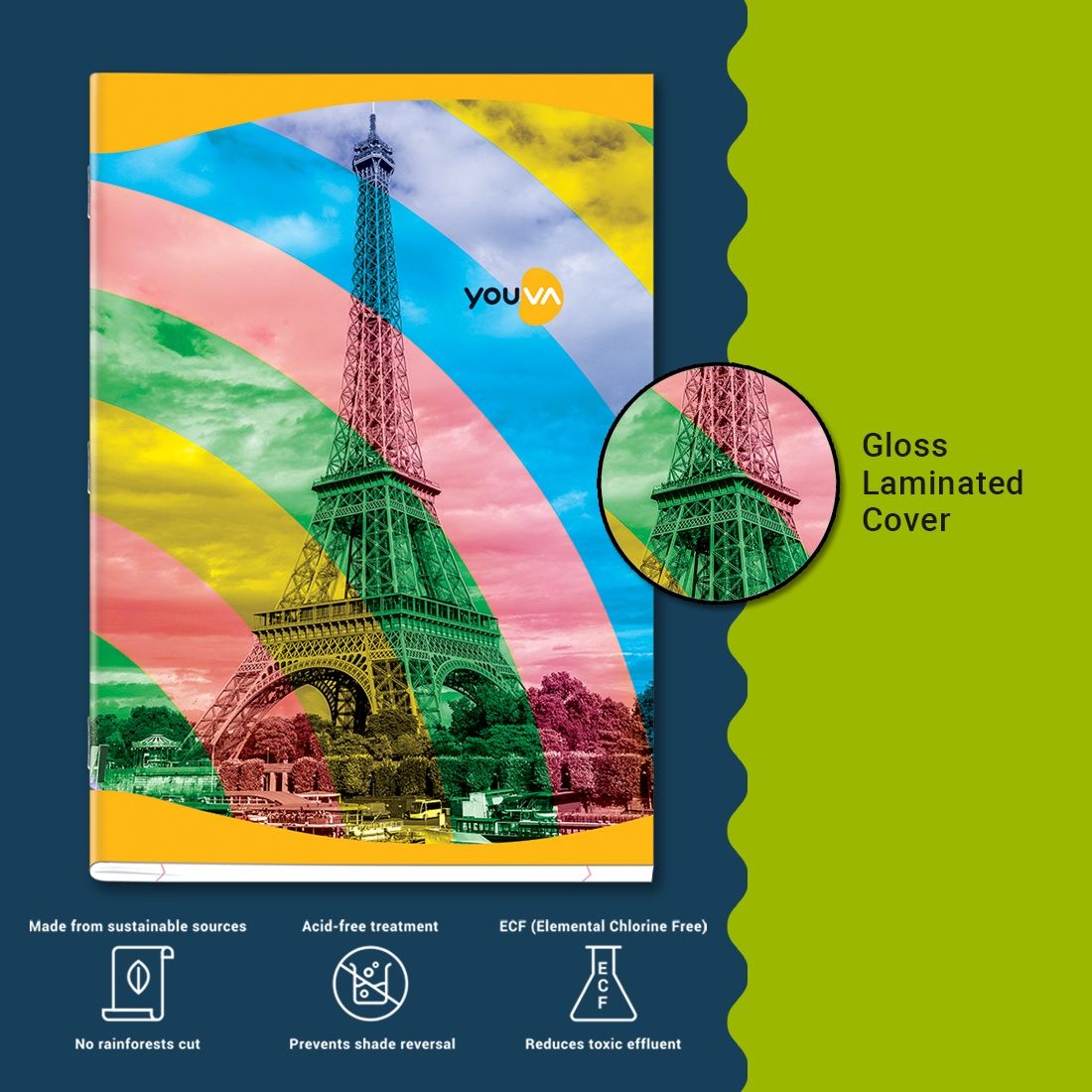 Navneet Youva | Soft Bound Long Book | A4 Size - 21 cm x 29.7 cm | Single Line | 140 Pages | Assorted
