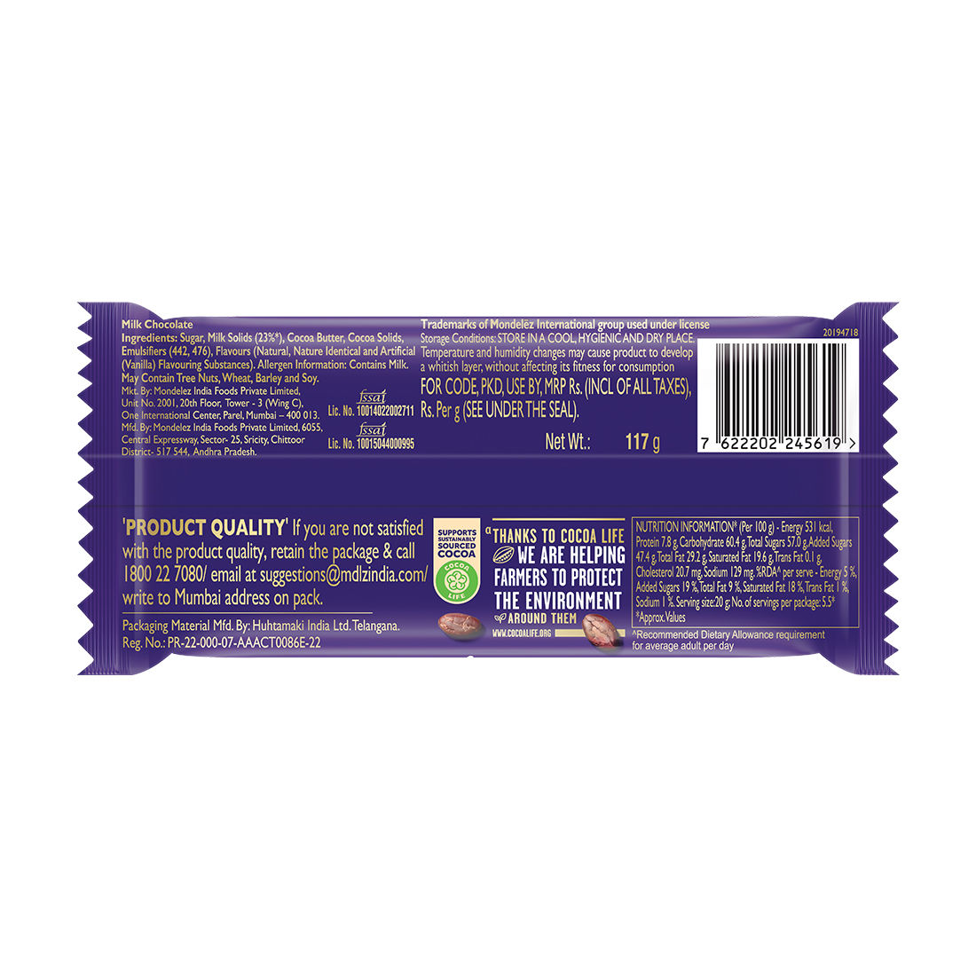 Cadbury Dairy Milk Chocolate Bar