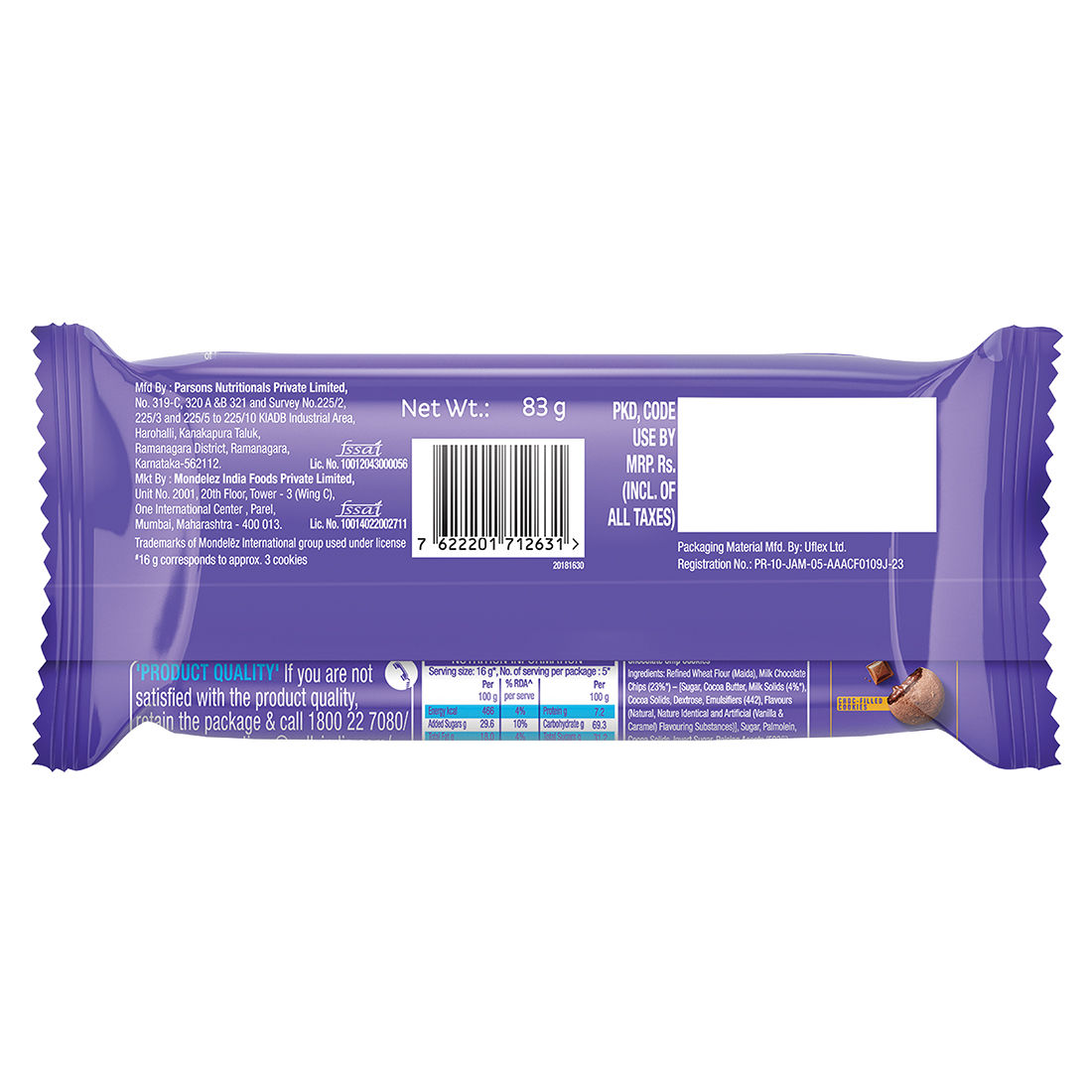 Cadbury Chocobakes ChocoChip Cookies 83 g Combo
