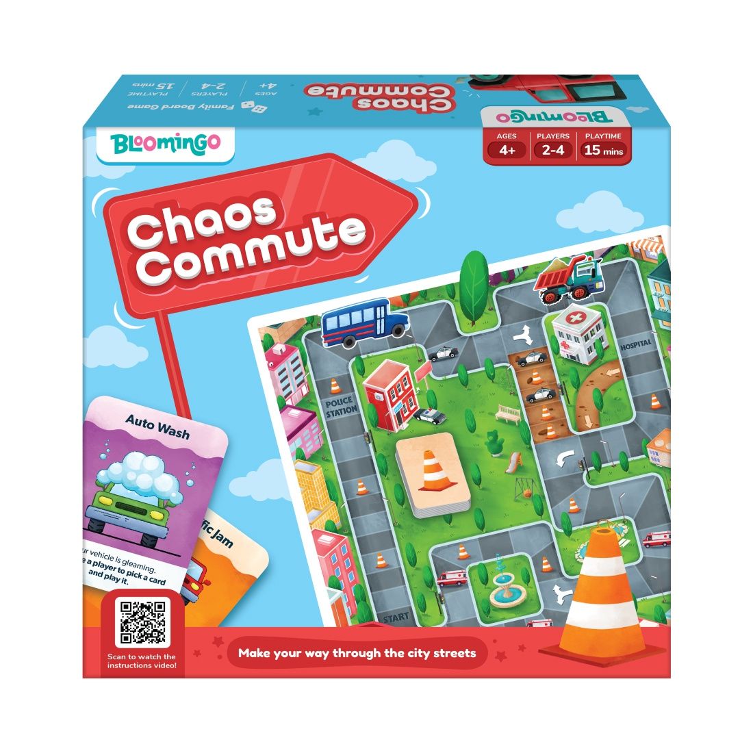 Bloomingo Chaos Commute | Board Game | Strategy Game For All Ages | Travel Game For 4-99 Age Group