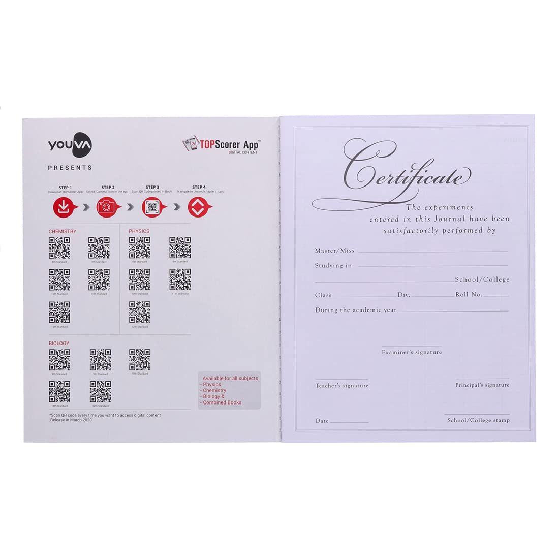 Navneet Youva | Combined Practical Book | 21.5 x 26.5 CM | 1 Ruled / 1 Plain | 96 Pages
