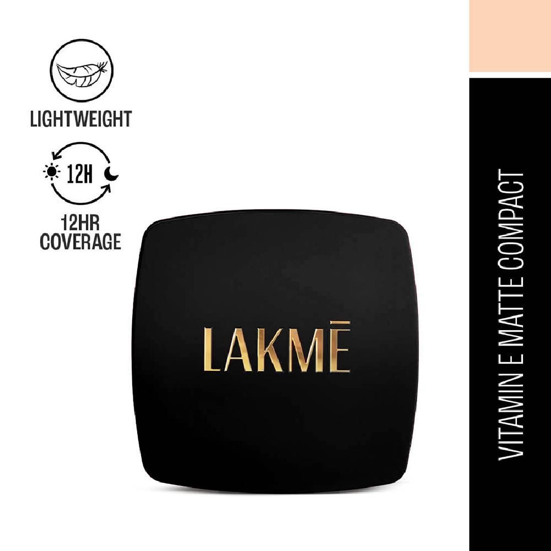 Lakme Forever Matte Compact, Smooth Finish, Lasts for 12 Hrs, Even Toned Look, Coral