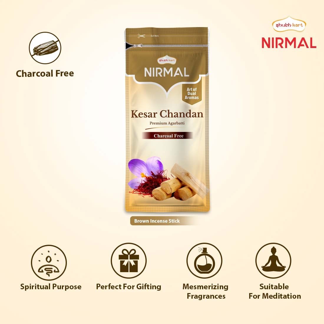 Shubhkart Nirmal Kesar Chandan Agarbatti Zipper