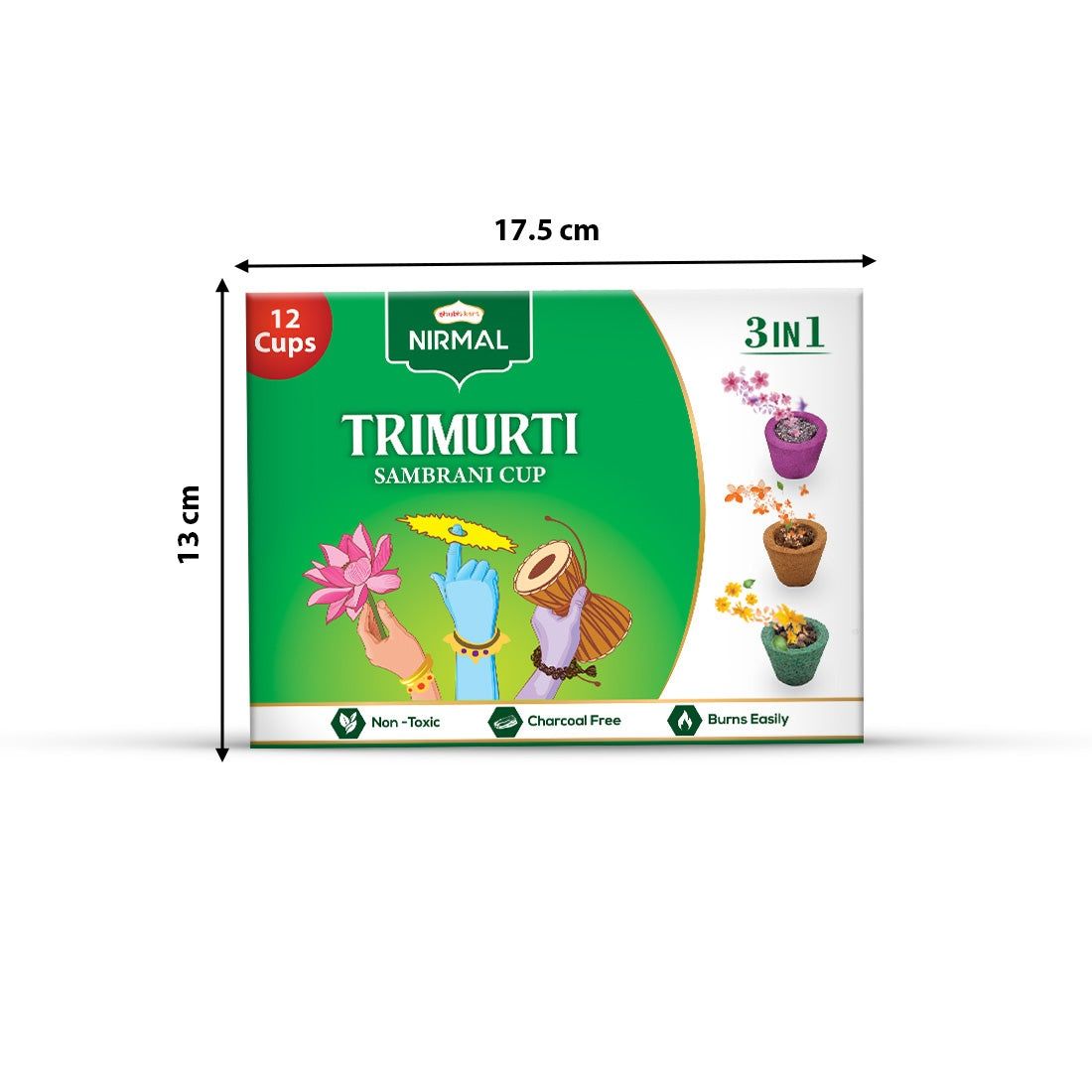 Shubhkart Nirmal Trimurti Sambrani Cup 12 pc Combo