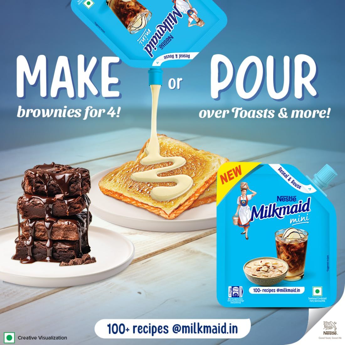 Nestle Milkmaid Mini | Sweetened Liquid Condensed Milk | No Artificial Preservatives | Easy Pour Pack Combo