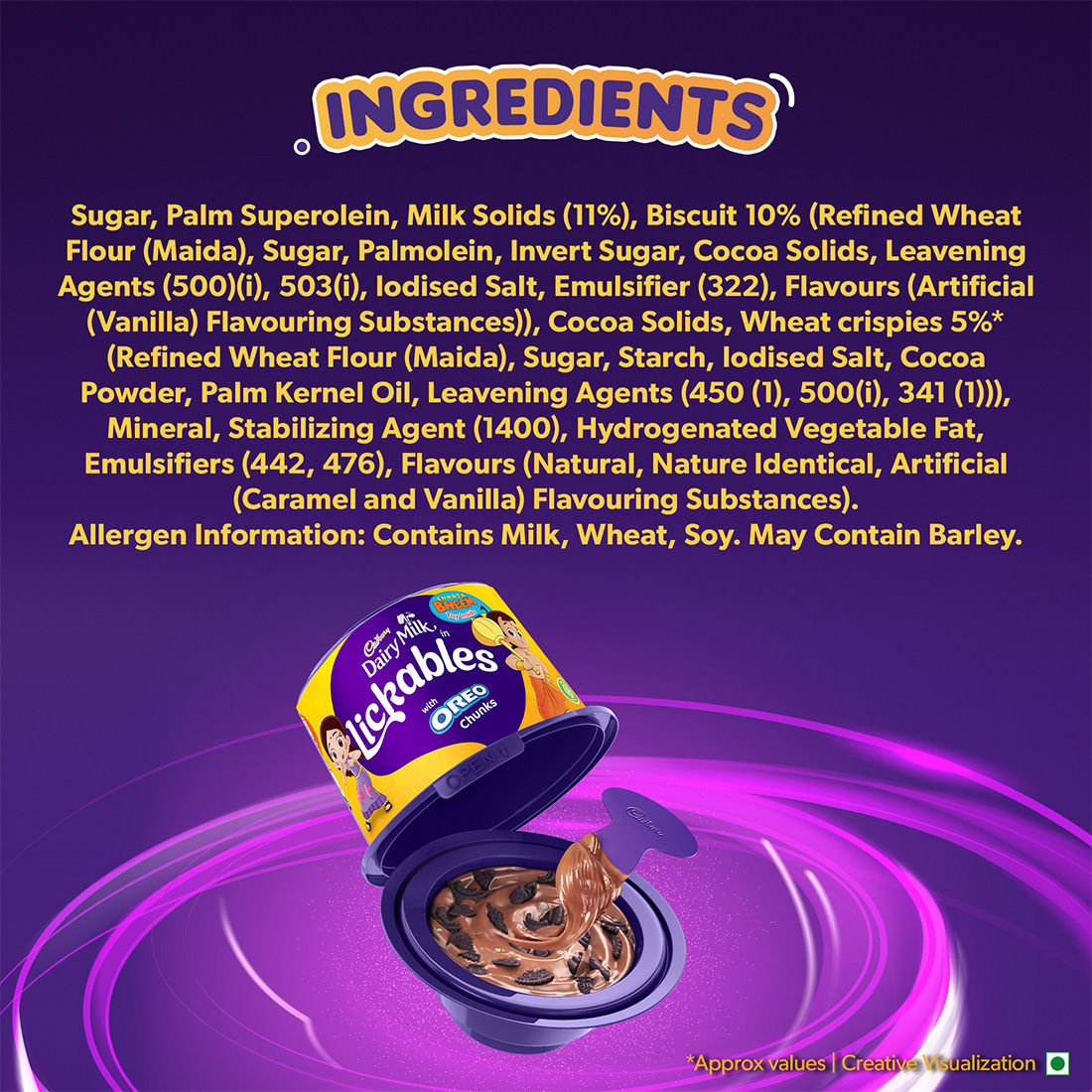 Cadbury Dairy Milk Lickables Chocolate with Oreo Chunks