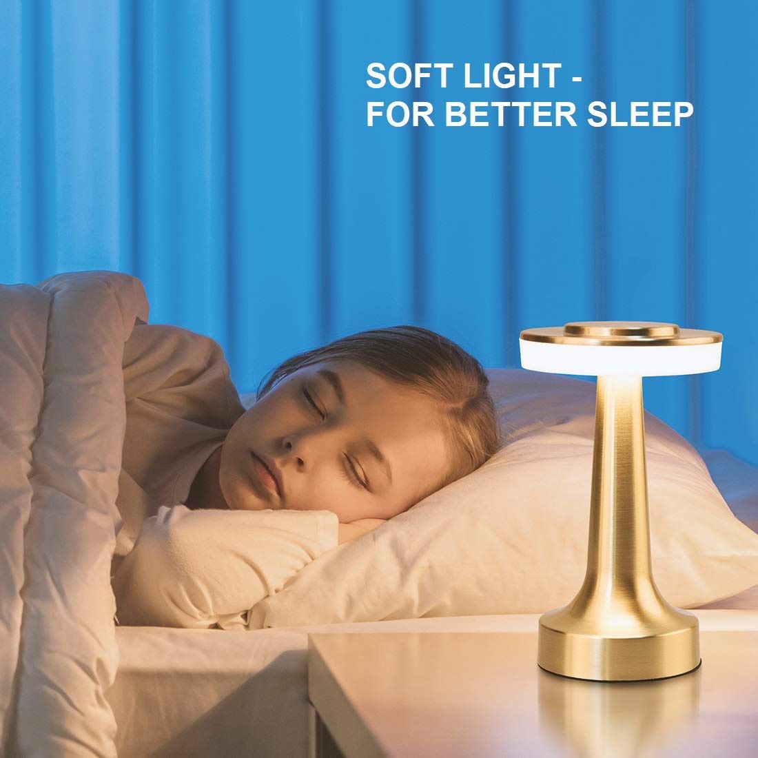 DesiDiya Portable LED Table 5W Lamp (With Touch Sensor, Gold)