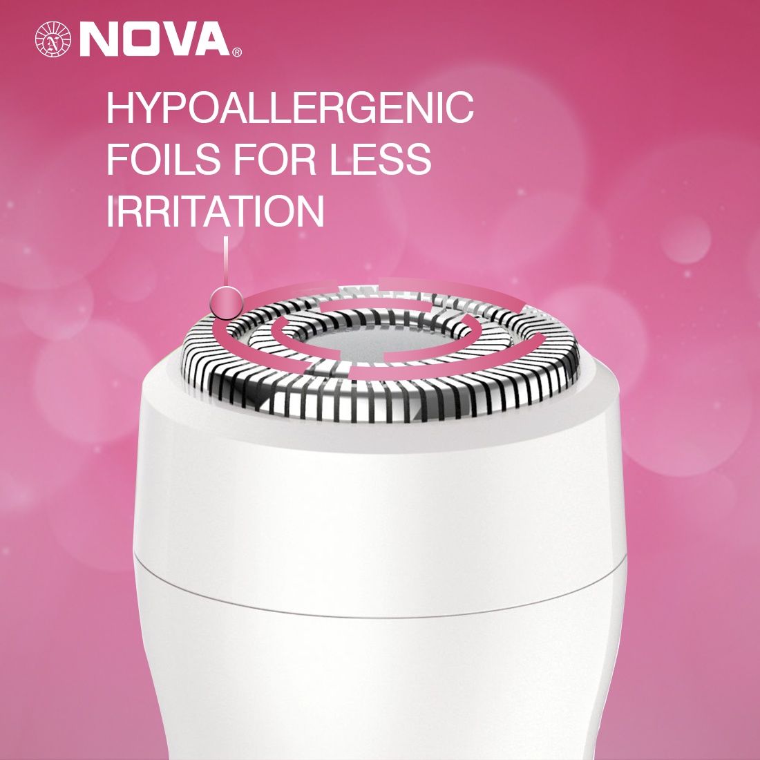 Nova Nls 531 Facial Sensi-Trim Touch Trimmer | 60 min Runtime | 1 Length Settings | Rose Gold