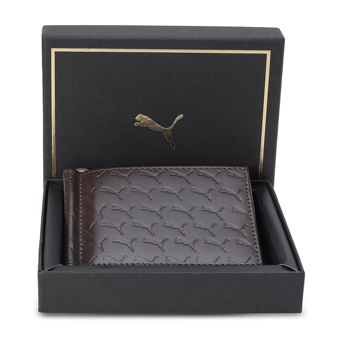 Puma Wallet Genuine Leather Unisex - Brown