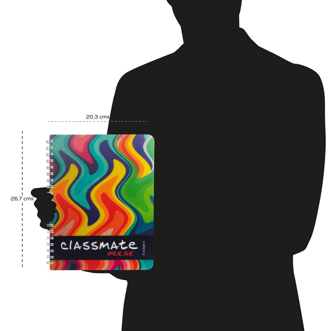 Classmate Notebook Pulse| Assorted 6 Sub- 203Mm x 267Mm, Soft Cover, 300 Pages, Unruled-Spiral - 2100118