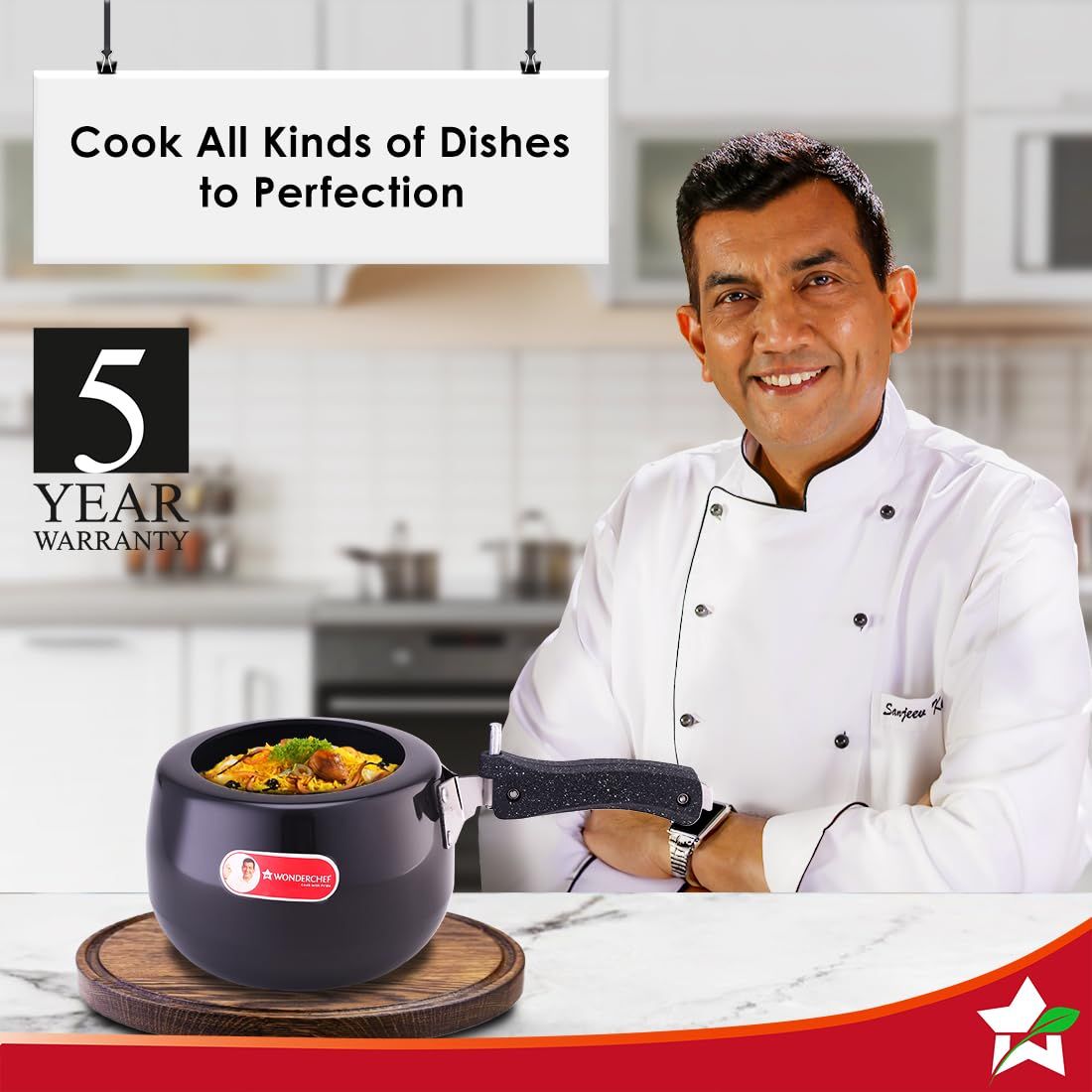 Wonderchef Taurus Hard Inner Lid Anodized Pressure Cooker ,3 Litre