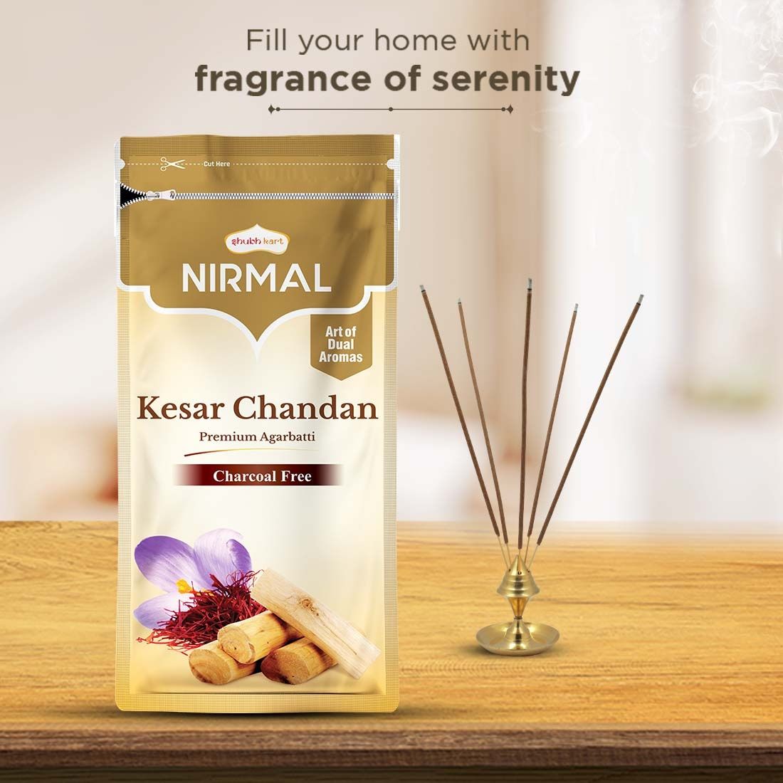Shubhkart Nirmal Kesar Chandan Agarbatti Zipper
