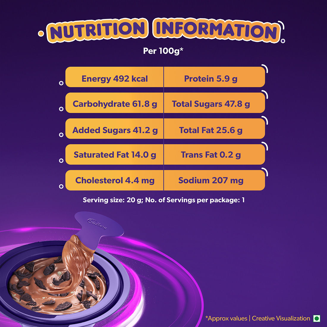 Cadbury Dairy Milk Lickables Chocolate with Oreo Chunks