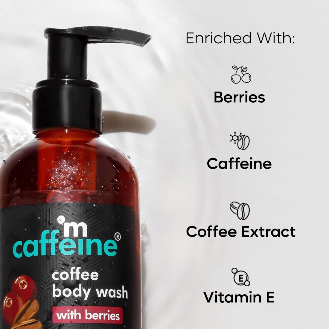 Mcaffeine Coffee Body Was With Berries(200ml) & Mcaffeine Natural Loofah(1pc) Combo