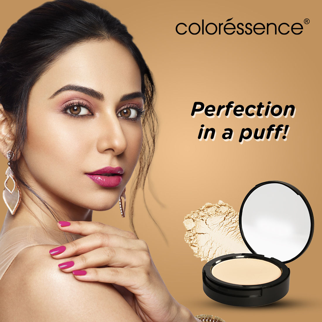 Coloressence Compact Powder - Beige | Lightweight and Soft