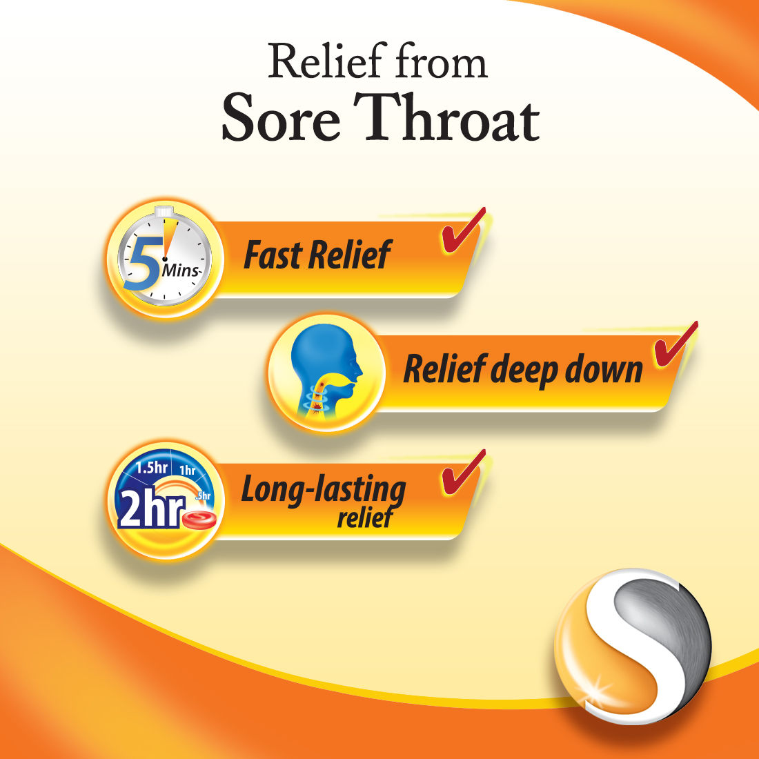 Strepsils Medicated Lozenges For Sore Throat (8 Each) Orange (Pack Of 4)