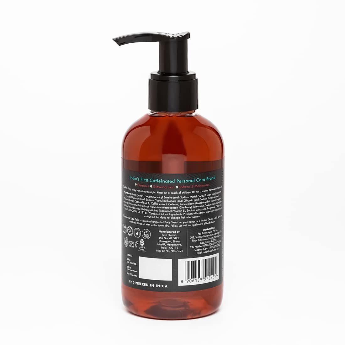 Mcaffeine Coffee Body Was With Berries(200ml) & Mcaffeine Natural Loofah(1pc) Combo