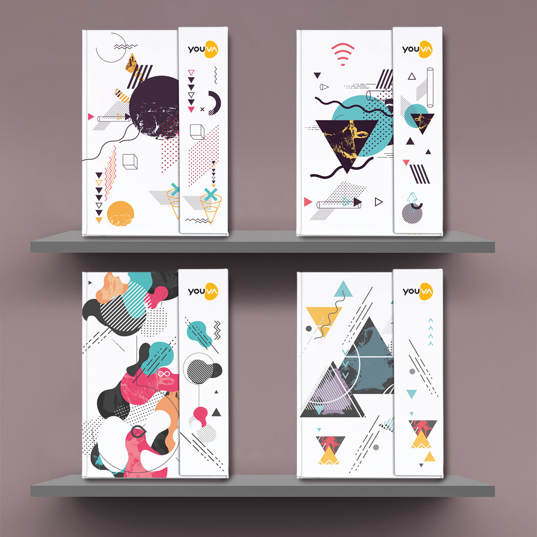 Navneet Youva Magnetic Single Line A5 Size Case Bound 192 Pages Notebook 14.8 x 21 cm - Assorted