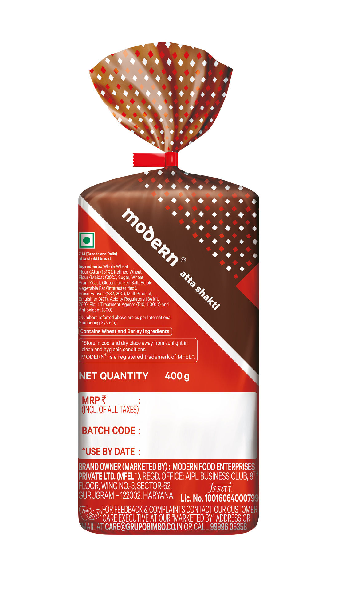 Modern Atta Shakti - Zero Maida Bread (No trans fat) 400 g Combo