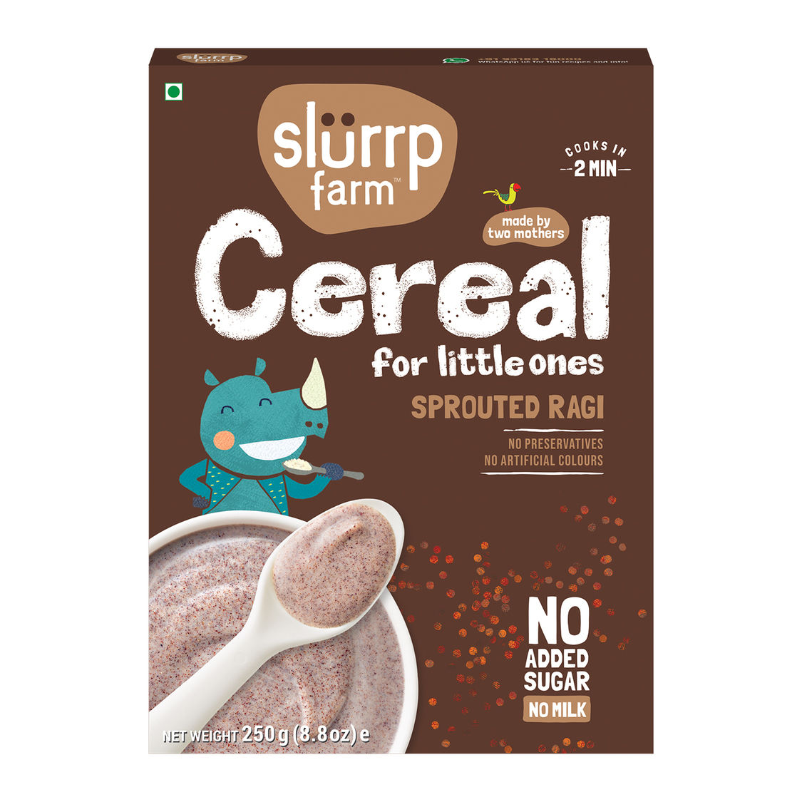 Slurrp Farm No Added Sugar | No Salt | Sprouted Ragi Powder | No Milk
